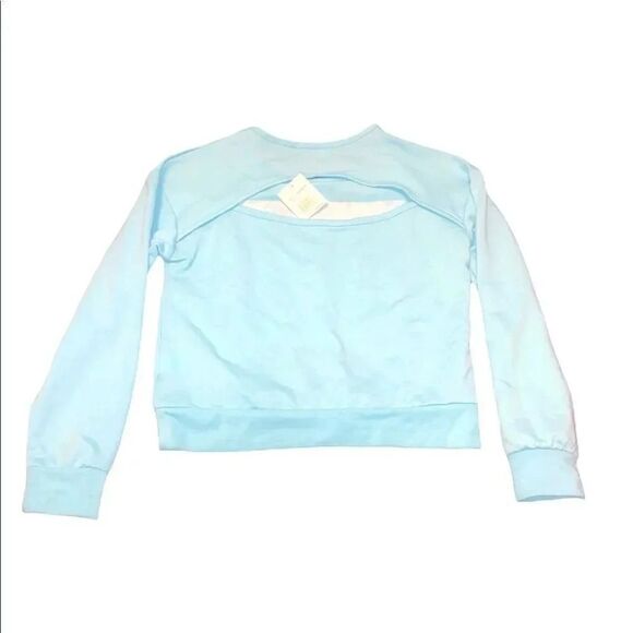 Beautees Baby Blue Always Unique Butterfly Sequin Crewneck Sweatshirt Size Large - Picture 3 of 5